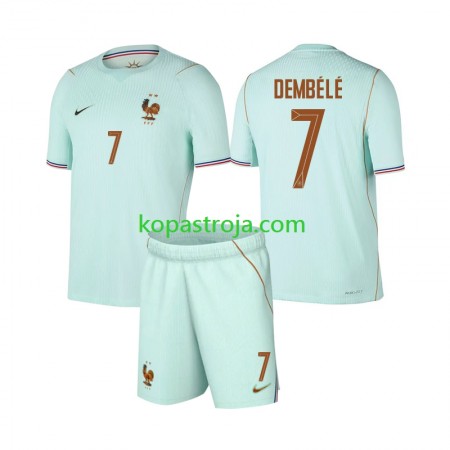 Billiga Fotbollströjor Frankrike Ousmane Dembele 7 Barn Borta tröja WM 2026 Kortärmad